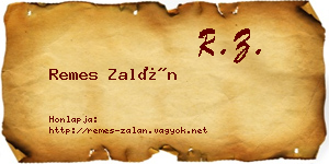 Remes Zalán névjegykártya